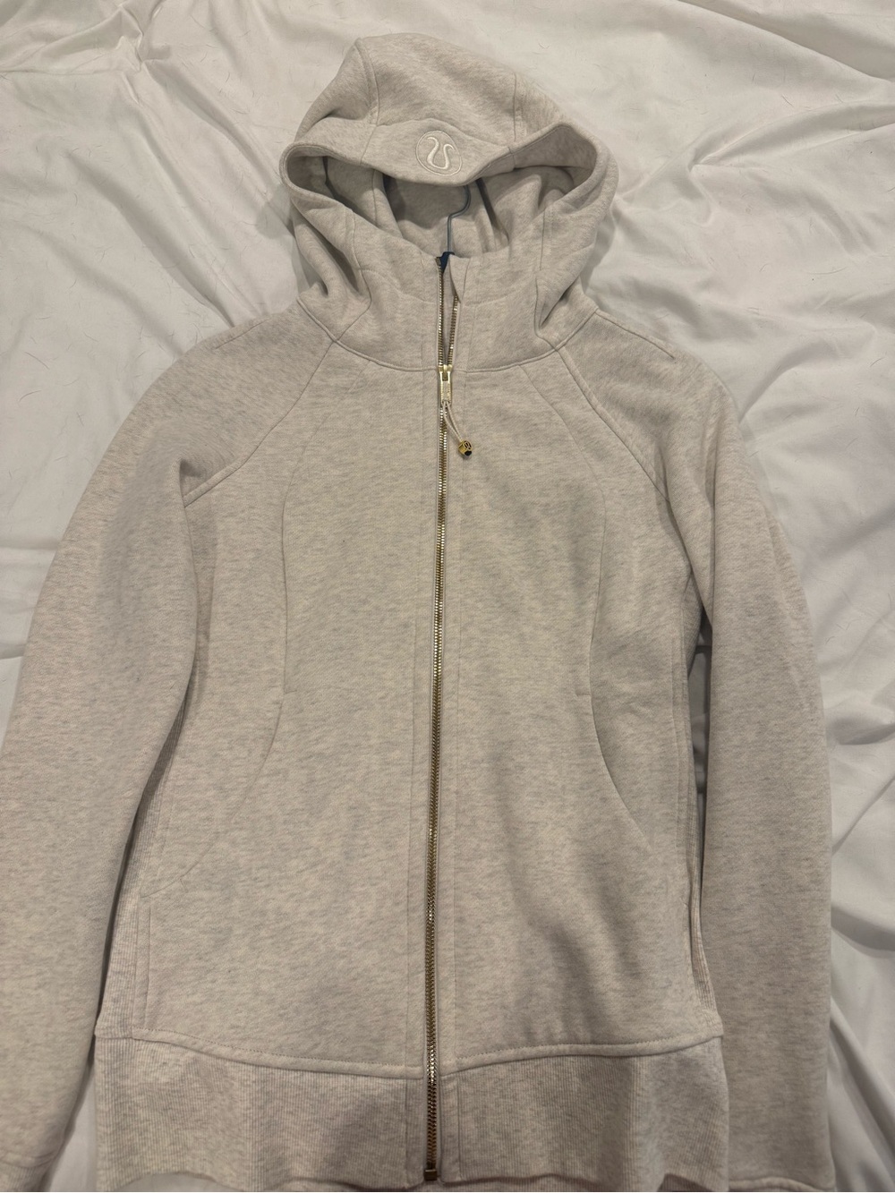 lululemon athletica Light Gray Full- Zip Scuba gold zipper